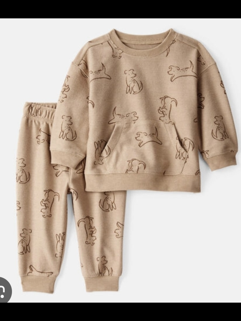 Carter's Tan Dog Print Set
